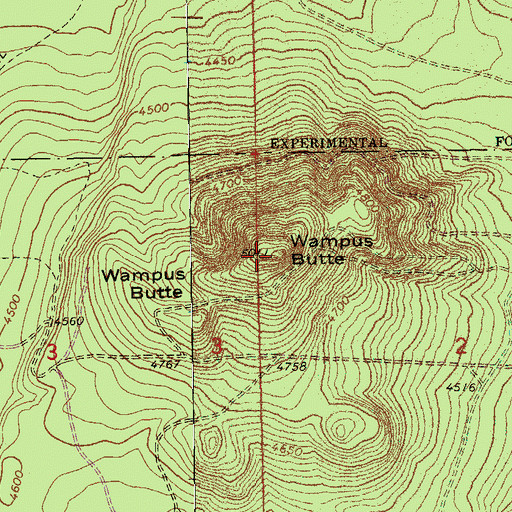 Topographic Map of Wampus Butte, OR