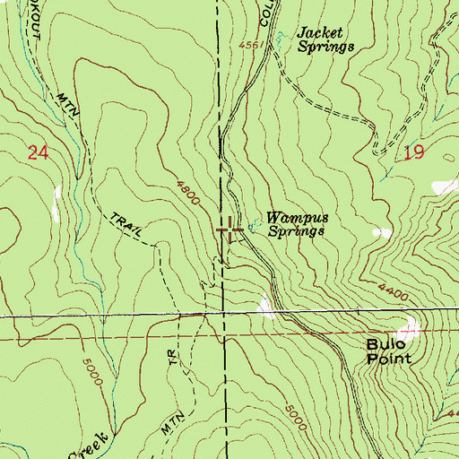 Topographic Map of Wampus Springs, OR
