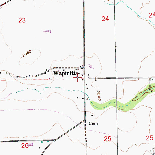 Topographic Map of Wapinitia, OR