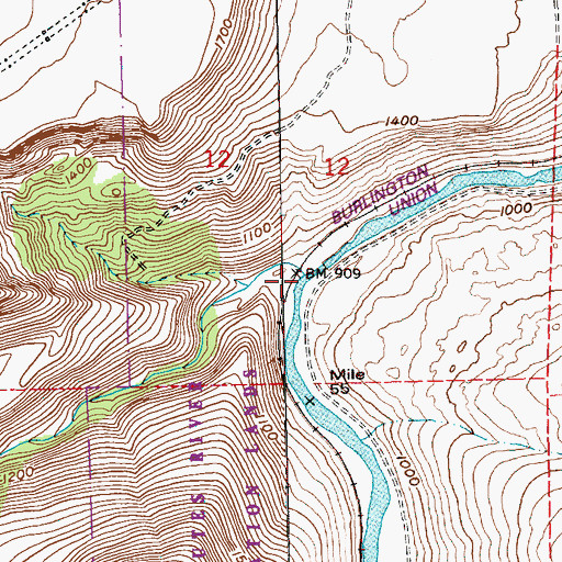 Topographic Map of Wapinitia Creek, OR
