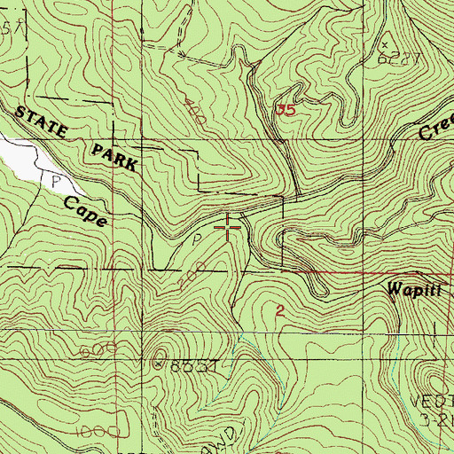 Topographic Map of Wapiti Creek, OR