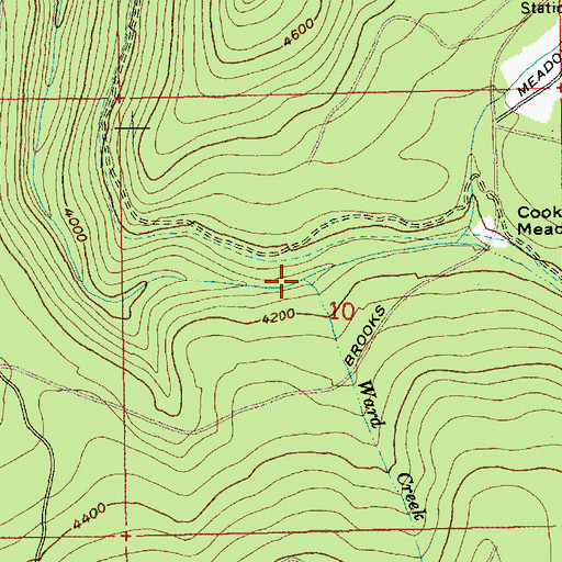 Topographic Map of Ward Creek, OR