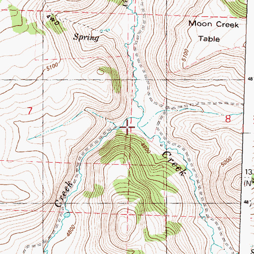 Topographic Map of Warm Springs Creek, OR