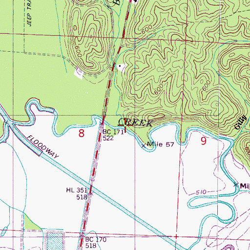 Topographic Map of Bullen Branch, AL