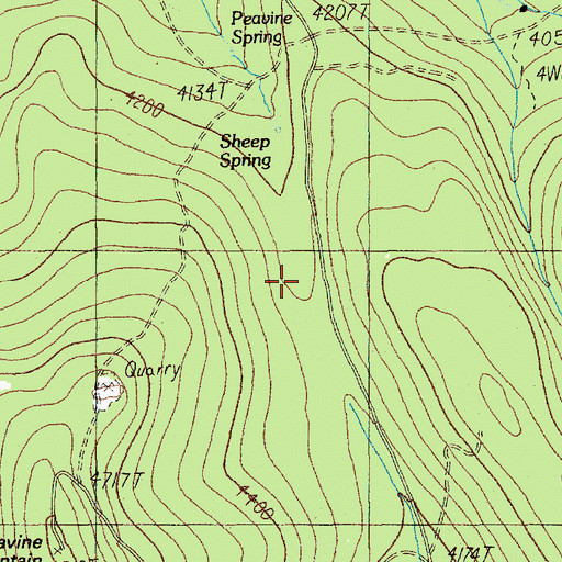 Topographic Map of Warm Springs Meadow Trail, OR