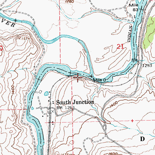 Topographic Map of Warm Springs River, OR