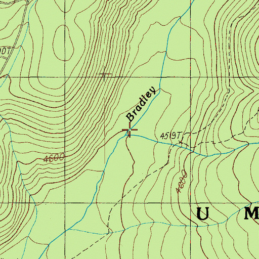 Topographic Map of Warrior Creek, OR