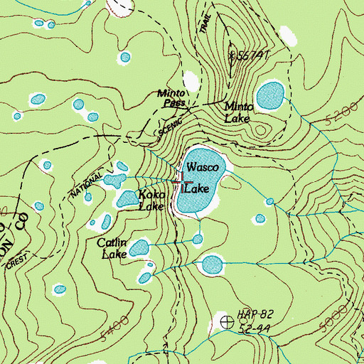 Topographic Map of Wasco Lake, OR