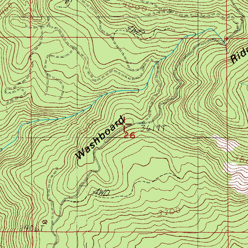 Topographic Map of Washboard Ridge, OR