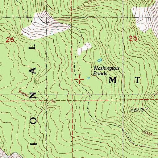 Topographic Map of Washington Ponds, OR