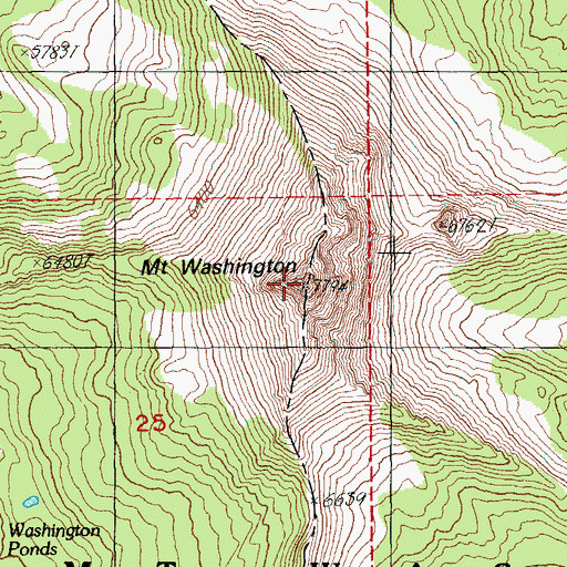Topographic Map of Mount Washington, OR