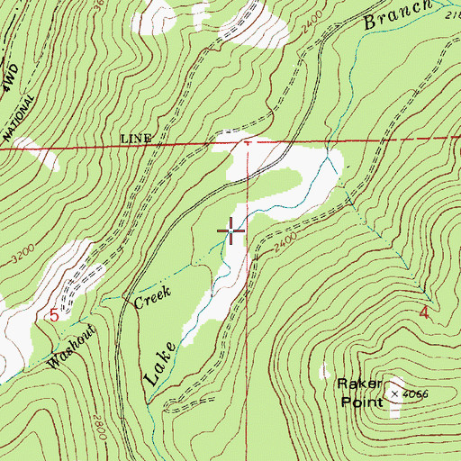Topographic Map of Washout Creek, OR