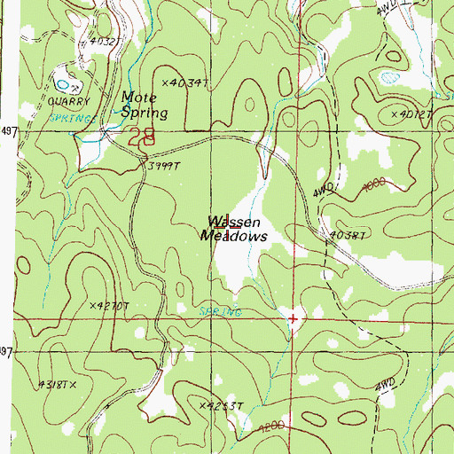Topographic Map of Wassen Meadows, OR