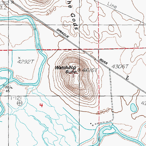 Topographic Map of Watchdog Butte, OR