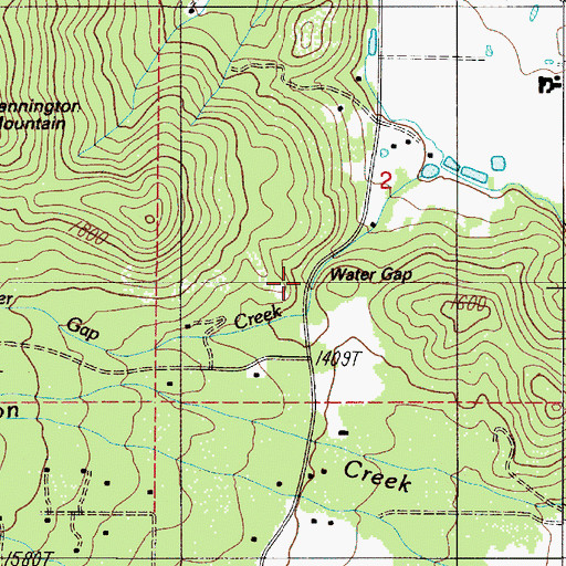 Topographic Map of Water Gap, OR