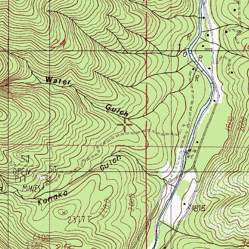 Topographic Map of Water Gulch, OR