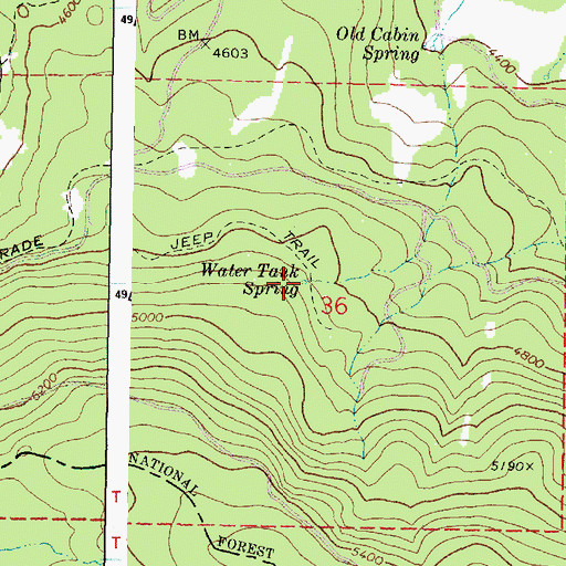 Topographic Map of Water Tank Spring, OR