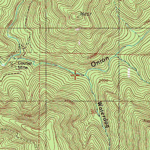 Topographic Map of Waterdog Creek, OR
