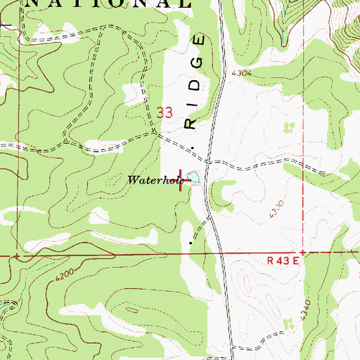 Topographic Map of Waterhole, OR
