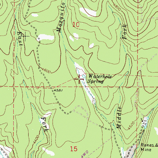 Topographic Map of Waterhole Spring, OR