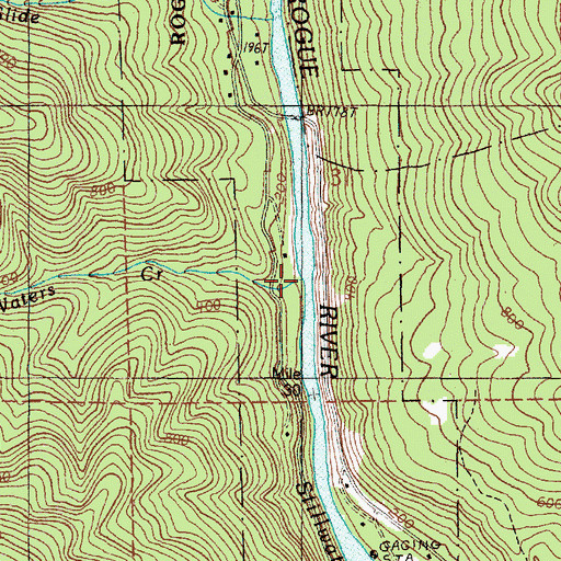 Topographic Map of Waters Creek, OR