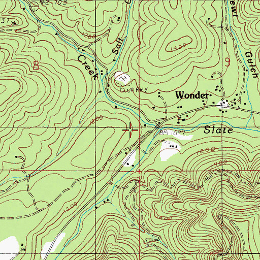 Topographic Map of Waters Creek, OR