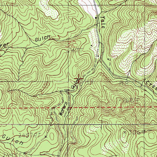 Topographic Map of Waters Gulch, OR