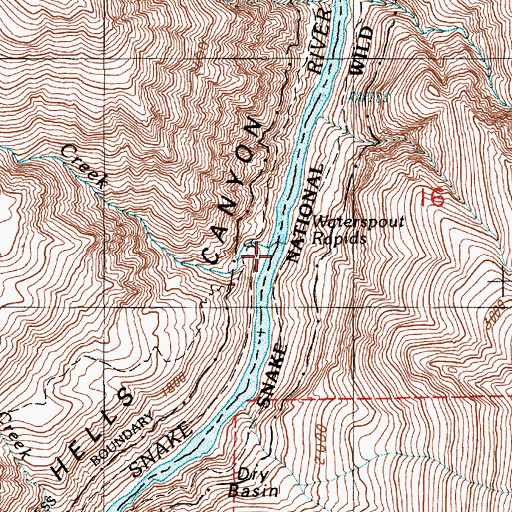 Topographic Map of Waterspout Creek, OR