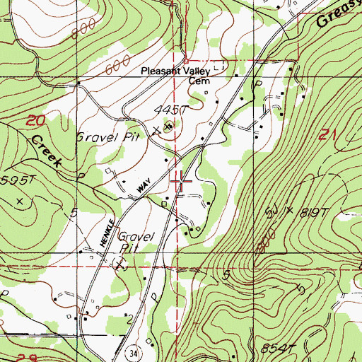 Topographic Map of Watkins Creek, OR