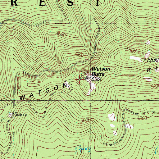 Topographic Map of Watson Butte, OR