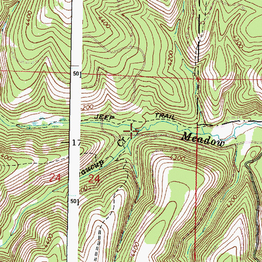 Topographic Map of Waucup Creek, OR