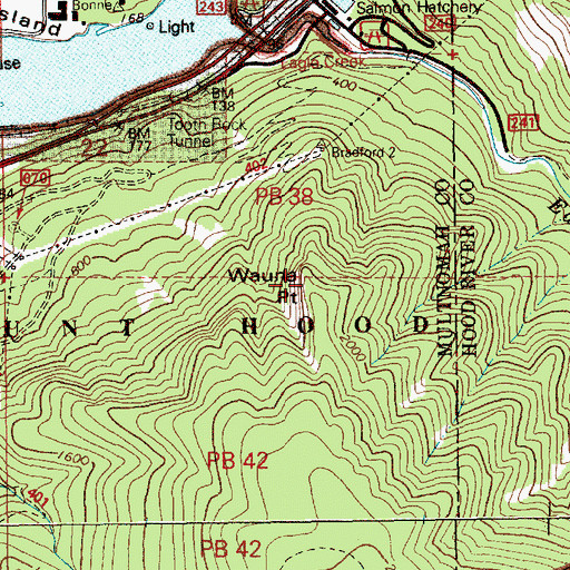 Topographic Map of Wauna Point, OR