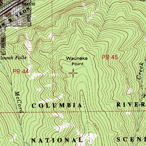 Topographic Map of Wauneka Point, OR
