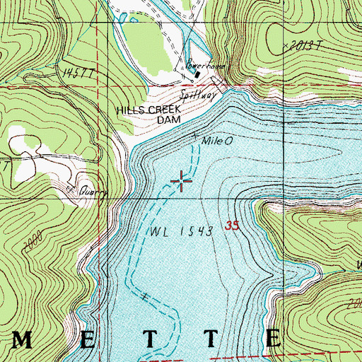 Topographic Map of Way Creek, OR