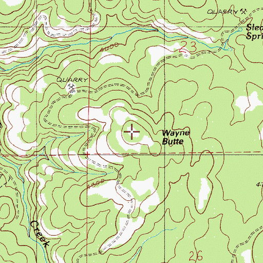 Topographic Map of Wayne Butte, OR