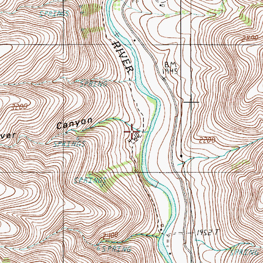 Topographic Map of Weaver Canyon, OR