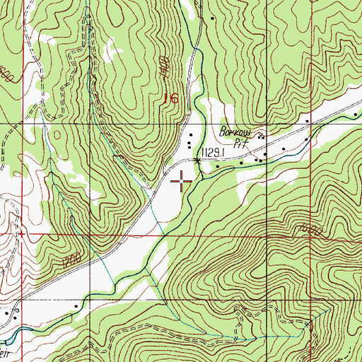 Topographic Map of Weaver Creek, OR