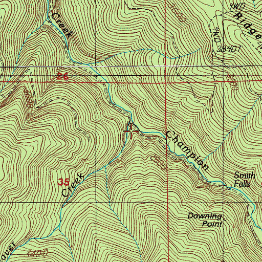 Topographic Map of Weaver Creek, OR