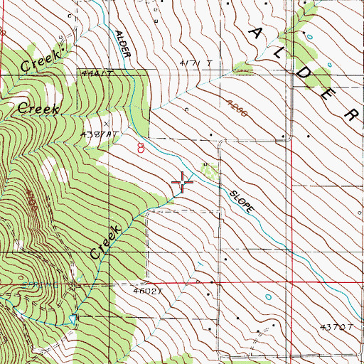 Topographic Map of Weaver Creek, OR