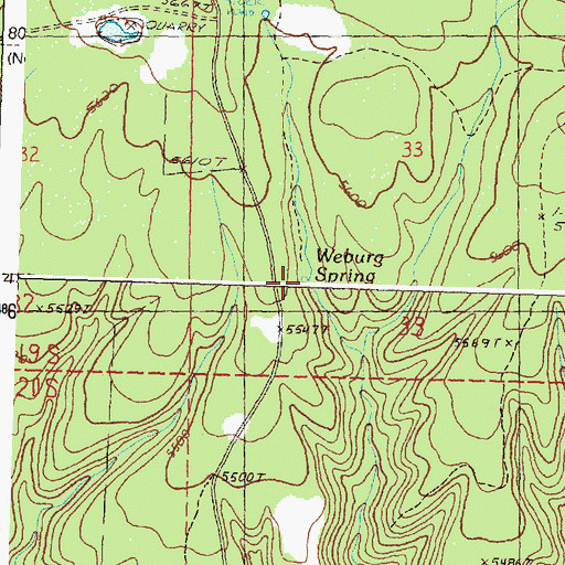 Topographic Map of Weburg Spring, OR