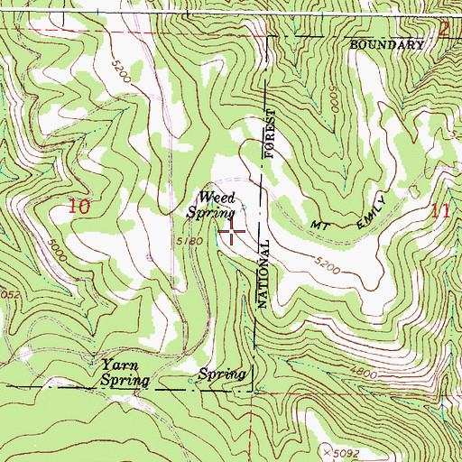 Topographic Map of Weed Spring, OR