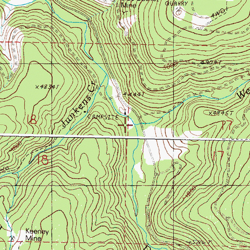 Topographic Map of Welch Creek, OR