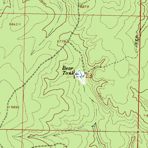 Topographic Map of Bear Tank, AZ