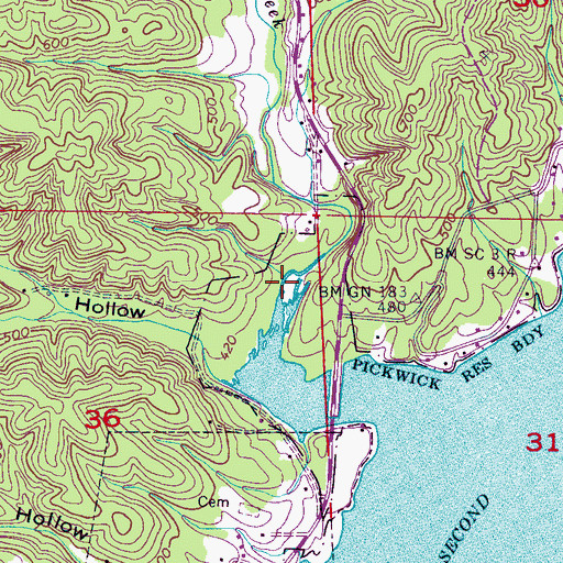 Topographic Map of Bumpass Creek, AL
