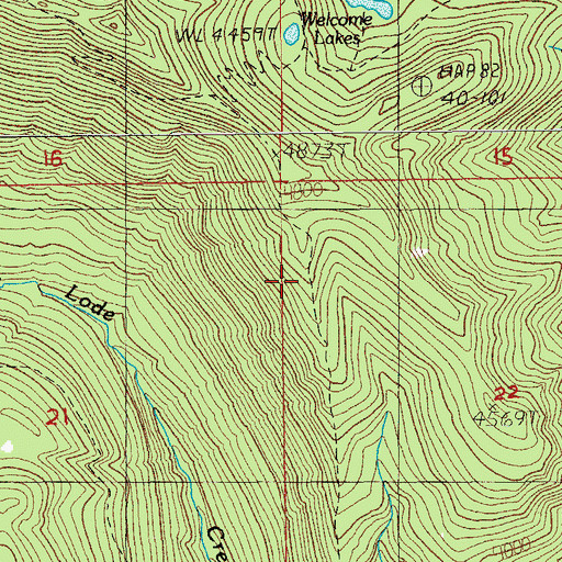 Topographic Map of Welcome Lakes Ridge Trail, OR