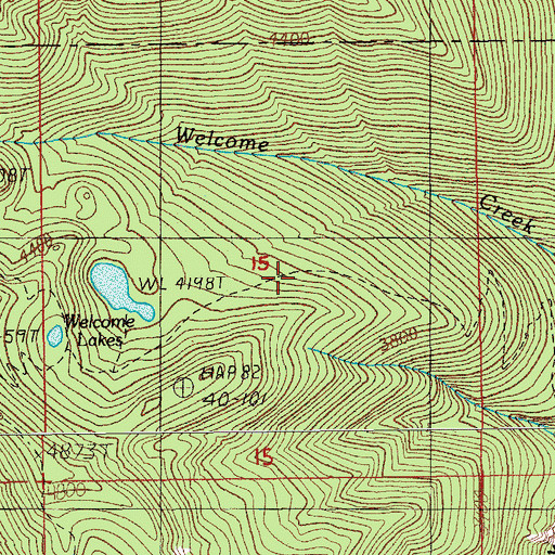 Topographic Map of Welcome Lakes Trail, OR