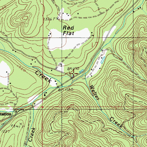 Topographic Map of Welter Creek, OR