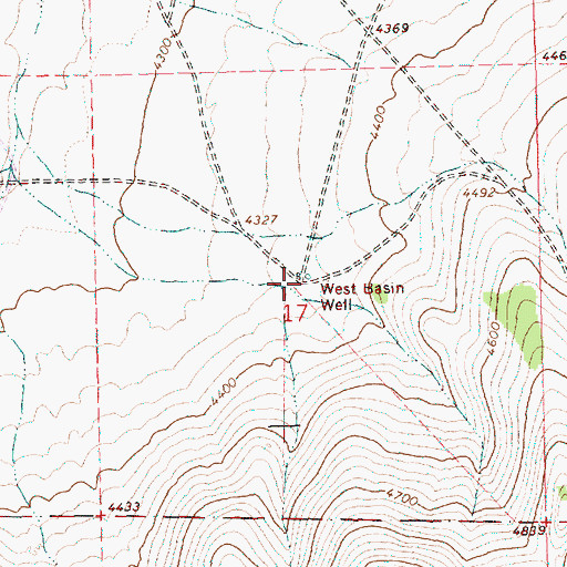 Topographic Map of West Basin Well, OR