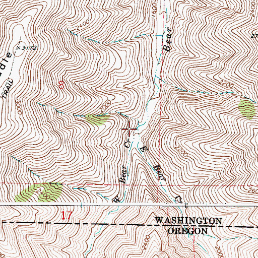 Topographic Map of West Bear Creek, WA