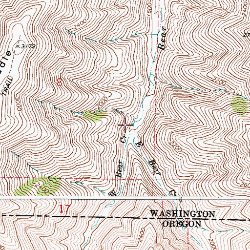 Topographic Map of West Bear Creek, WA